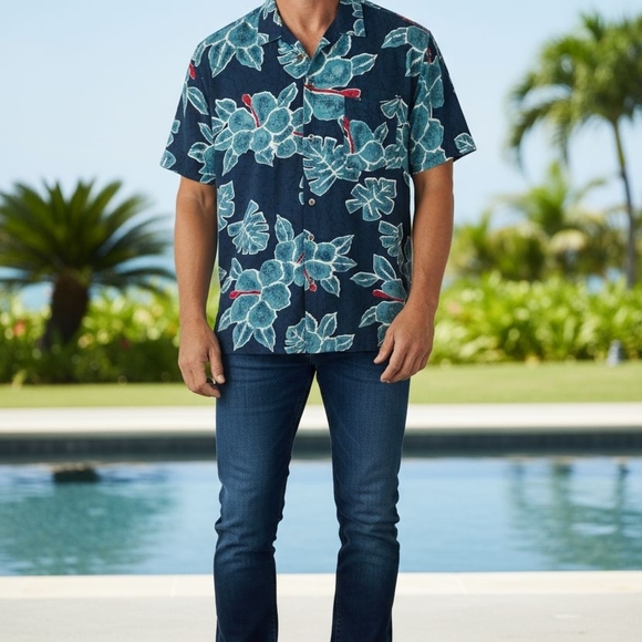 Islander Other - Men's Islander Short Sleeve Button Down Shirt Size XL
